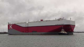 K Line Olympian Highway Vehicle Carrier departure from Southampton 18/02/19