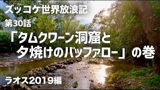 第30話「タムクワーン洞窟と夕焼けのバッファロー」の巻【ズッコケ世界放浪記（ラオス2019編）】/ Ep. 30 Tham Kuwang cave and buffalos in the dusk