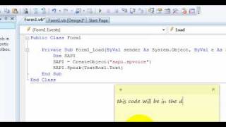 How to make a text to speech program in VB 2008 express