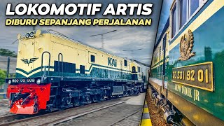 NAIK KERETA API LOKOMOTIF VINTAGE! DIBURU SEPANJANG PERJALANAN! Trip KA Logawa Loko Vintage Terbaru