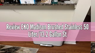 Review EKO Madison Brushed Stainless 50 Liter/13.2 Gallon Step Trash Can with Inner Liner - Fingerpr