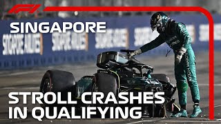 Stroll Walks Away From Dramatic Crash | 2023 Singapore Grand Prix