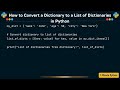 How to Convert a Dictionary to a List of Dictionaries in Python