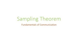 Sampling Theorem | Using MATLAB - Simulink