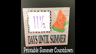 School Countdown to Summer Printable