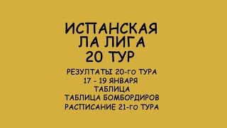 Ла Лига 20 тур результат матчей. Таблица. Таб. Бомбардиров. Расписание 21го тура