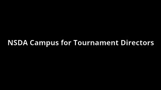 NSDA Campus for Tournament Directors