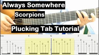 Always Somewhere Guitar Lesson Chords Plucking Tab Tutorial Guitar Lessons for Beginners