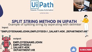 UiPath RPA - Split method || Split String || String Manipulation || Data Manipulation