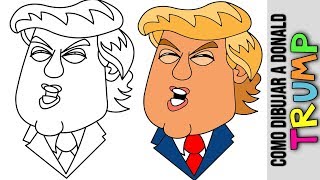 Como Dibujar a Donald Trum 😃 Como Dibujar Al Presidente De Los Estados Unidos 😃 Tutorial 😃 DIY