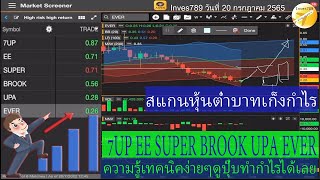 สแกนหุ้นต่ำบาท 7UP EE SUPER BROOK UPA EVER เทคนิคง่ายๆ ทำกำไรได้ โดย inves789 วันนี้ 19 กรกฎาคม 2565