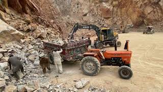 Old Caterpillar Wheel Loaders 950C || Volvo Excavator \u0026 Tractor Working On Mining Site