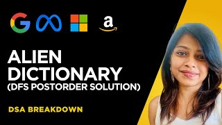 Alien Dictionary | Leetcode 269 | DFS PostOrder Solution | Topological Sort