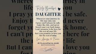 All Love Here - To My Daughter Quotes #beautiful #daughter #daughters #wedding #mother