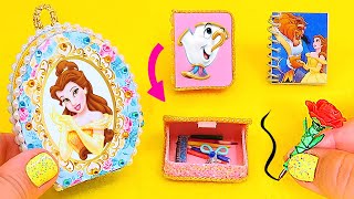 DIY: Miniature Belle School Supplies ( Backpack, Notebook, Pen, Pencil case) Beauty and the Beast