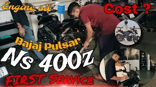 Bajaj Pulsar NS 400z // First service || And service cost? ... #ns400z #ns400firstservice