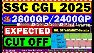 SSC CGL Mains 2800GP Cut Off 2024 | SSC CGL Mains 2400GP Cut Off 2024 |SSC CGL 2800GP/2600GP Vacancy