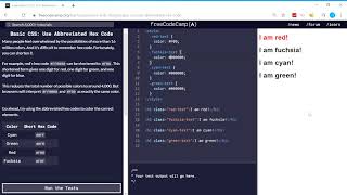 Basic CSS (34/44) | Use Abbreviated Hex Code | freeCodeCamp