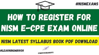 How to Register NISM e-CPE Program Online | NISM VA e-CPE Exam Registration Online | NISM e-CPE