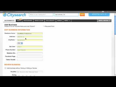How to create a business listing at CitySearch.com How to create a business listing at CitySearch.com