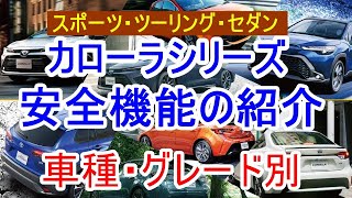 【後期 カローラシリーズ】安全機能をやさしく解説（車種･グレード別）／購入検討者は必見❣