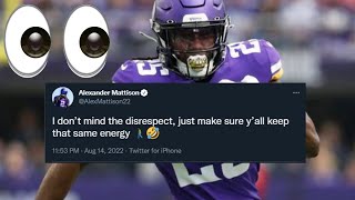 Alexander Mattison Calls Out Minnesota Vikings Fans 👀👀👀