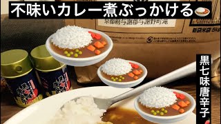 タツミ農園の有機米にカレーをかけて様様オリジナル京都黒七味唐辛子🌶をかけてみた❣️