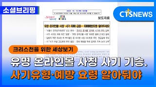 [소셜] 사회ㅣ유명 온라인몰 사칭 사기 기승. 사기유형·예방 요령 알아둬야 (이한승) ㅣCTS뉴스