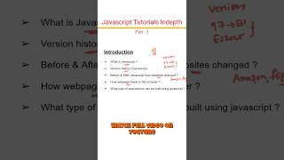 Javascript Introduction | Javascript tutorials Part - 1 | #javascript #shorts #shortsfeed