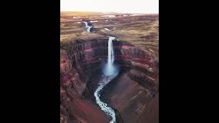 Hengifoss waterfall. Iceland.