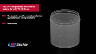 6 oz. PP Straight Sided Thick Walled Natural Jar with 70/400 Neck | U.S. PLASTIC CORPORATION®