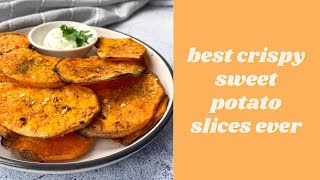 Baked sweet potato slices