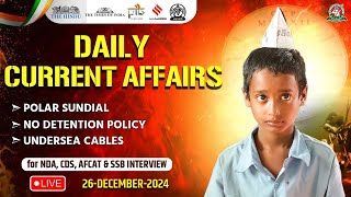 26th December 2024 Current Affairs | Daily Current Affairs Important Question for NDA/CDS/AFCAT