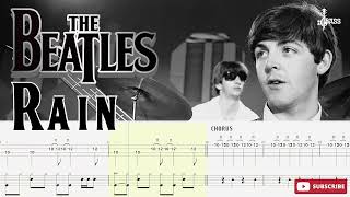 The Beatles - Rain (🔴Bass + Drum Tabs) By Paul McCartney \u0026 Ringo Starr #chamisbass