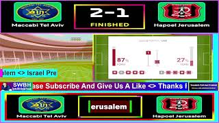 🔴LIVE : Maccabi Tel Aviv Vs Hapoel Jerusalem | Israel Premier League Live Football Today Score