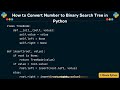 How to Convert Number to Binary Search Tree in Python