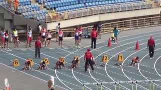 20140329  103年臺北市春季全國田徑公開賽國中女子組 100公尺跨欄  預賽第2組桃園縣慈文國中孔德渝、進決賽。