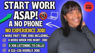 🏃🏾‍♀️START ASAP! A NO EXPERIENCE, NO PHONE PART TIME JOB! + LISTEN TO CALLS WORK FROM HOME JOBS 2025