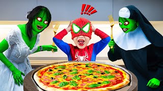 What If Many SPIDER MAN in 1 HOUSE..? Spider Man vs Ghostly Pizza Thieves: Marvel’s Spooky Showdown!