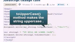 JAVASCRIPT Tutoriral : Javascript change case