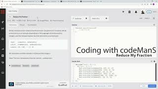 Codewars 7 kyu Reduce My Fraction Javascript