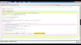 ROLL NAME FOR LOOP || JAVA CLASS by ASHISH