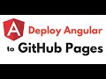Deploy angular application using GitHub Pages