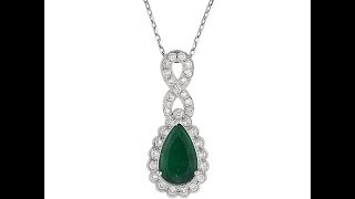 2.21ct Pear Shaped Emerald and Diamond Pendant-Mark Broumand