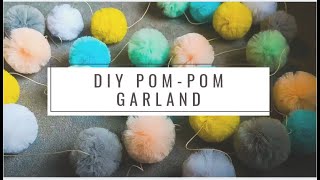 DIY tulle pom-pom garland