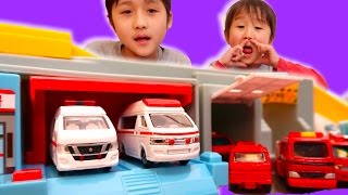 はたらくくるま トミカ 救急車 日産NV350キャラバン救急車＆トヨタ ハイメディック救急車【かとちゃん】