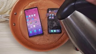 Note 9 vs iPhone X HOT Water Test! 🔥