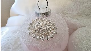 DIY | CRYSTAL GLAM BEADED ORNAMENTS | DOLLAR TREE ORNAMENTS | SIMPLE AND EASY DIY | CHRISTMAS 2024