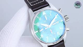 PILOT CHRONOGRAPH IW377726 ZF FACTORY 43mm GREEN DIAL#watch #wristwatch#Men's Watch#Men's jewelry