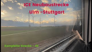 ICE Mitfahrt | Neubaustrecke Ulm - Stuttgart | 250 km/h | Komplette Strecke